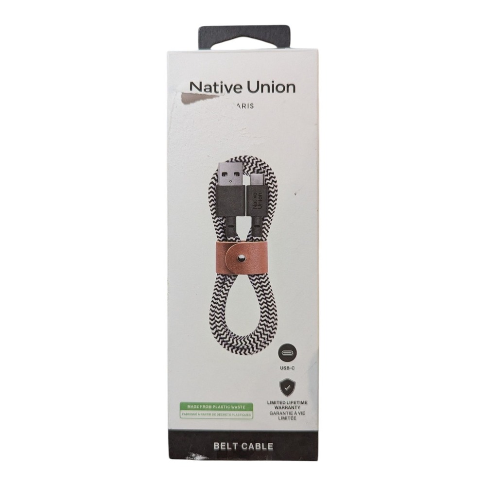 V4-Poly Native Union Belt Cable 4' USB-C to‎ USB-A Cable - Zebra
